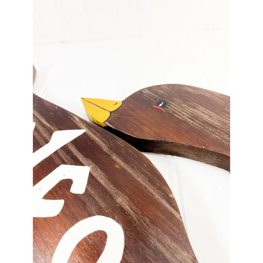 Vintage‎ Country Goose Welcome Sign: Hand-Painted Wood Decor